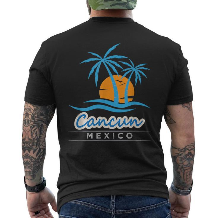 Vintage Retro Summer Vacation Mexico Cancun Beach  Vacation Funny Gifts Mens Back Print T-shirt