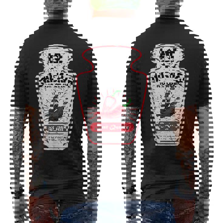 Vintage Spicy Chili Hot Sauce Costume Funny Halloween Gifts Halloween Funny Gifts Mens Back Print T-shirt