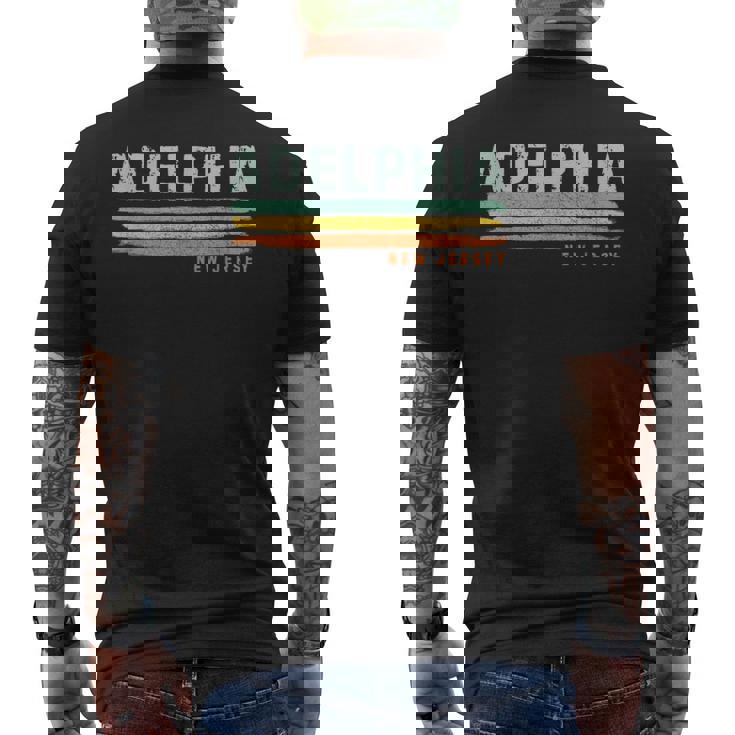 Vintage Stripes Adelphia Nj Men's T-shirt Back Print