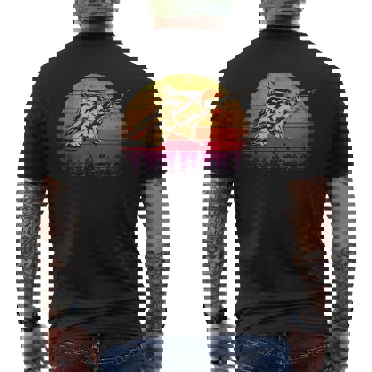 Vintage Sunset Squirrel Flying On Retro Men's T-shirt Back Print