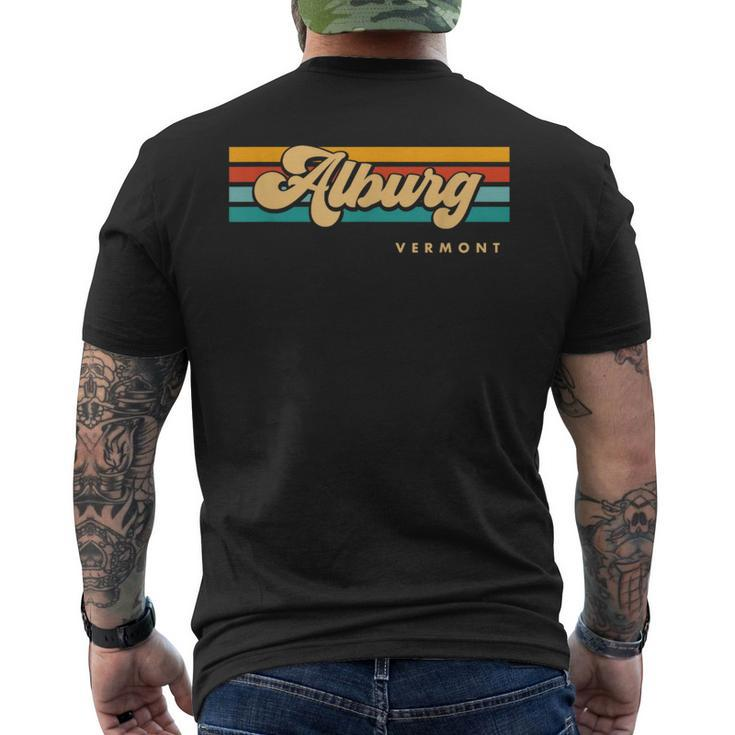 Vintage Sunset Stripes Alburg Vermont Men's T-shirt Back Print