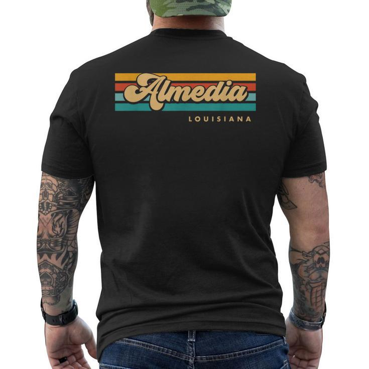 Vintage Sunset Stripes Almedia Louisiana Men's T-shirt Back Print