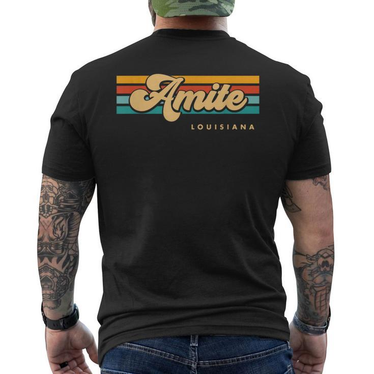 Vintage Sunset Stripes Amite Louisiana Men's T-shirt Back Print