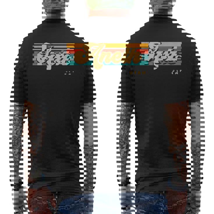 Vintage Sunset Stripes Aneth Utah Men's T-shirt Back Print
