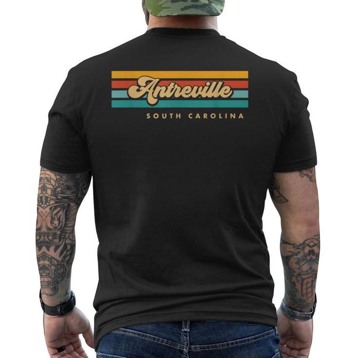 Vintage Sunset Stripes Antreville South Carolina Men's T-shirt Back Print