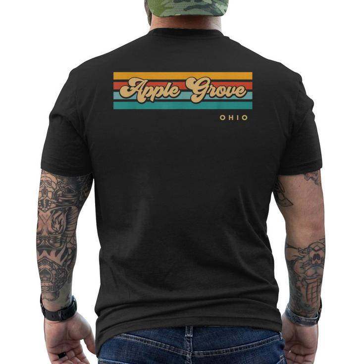 Vintage Sunset Stripes Apple Grove Ohio Men's T-shirt Back Print