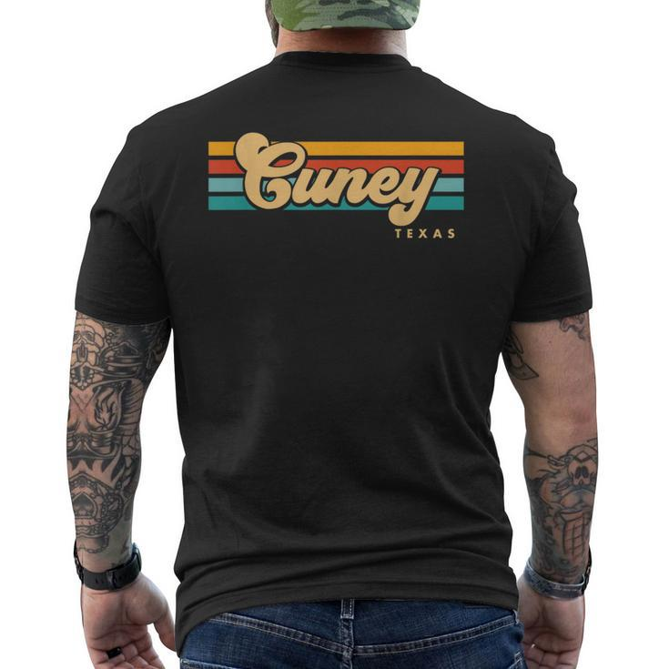 Vintage Sunset Stripes Cuney Texas Men's T-shirt Back Print