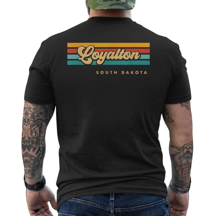 Vintage Sunset Stripes Loyalton South Dakota Men's T-shirt Back Print