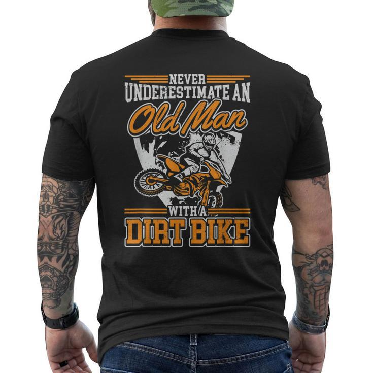 Vintage Never Underestimate An Old Guy On A Dirt Bike Men's T-shirt Back Print