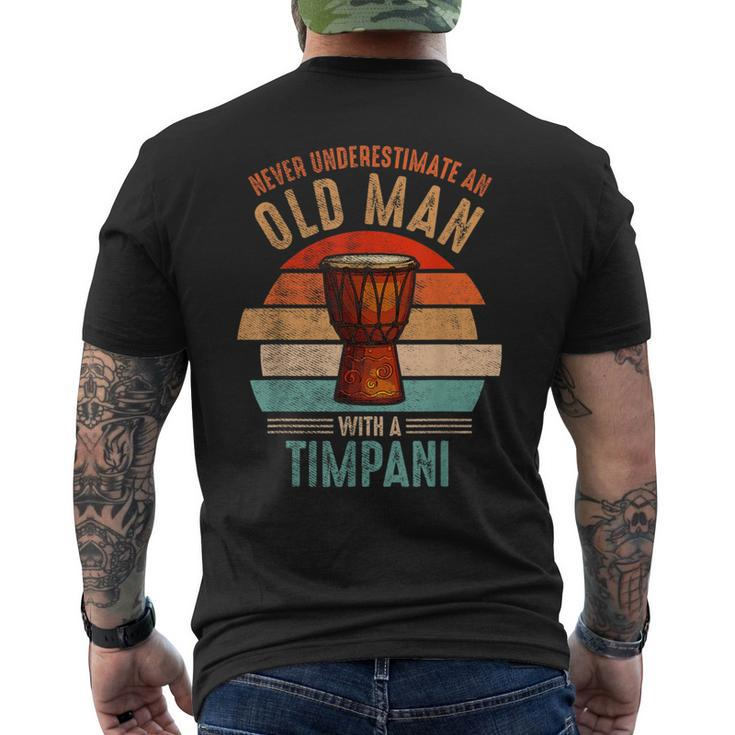 Vintage Never Underestimate An Old Man With A Timpani Men's T-shirt Back Print