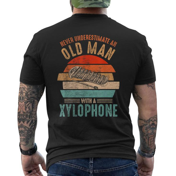 Vintage Never Underestimate An Old Man With A Xylophone Men's T-shirt Back Print
