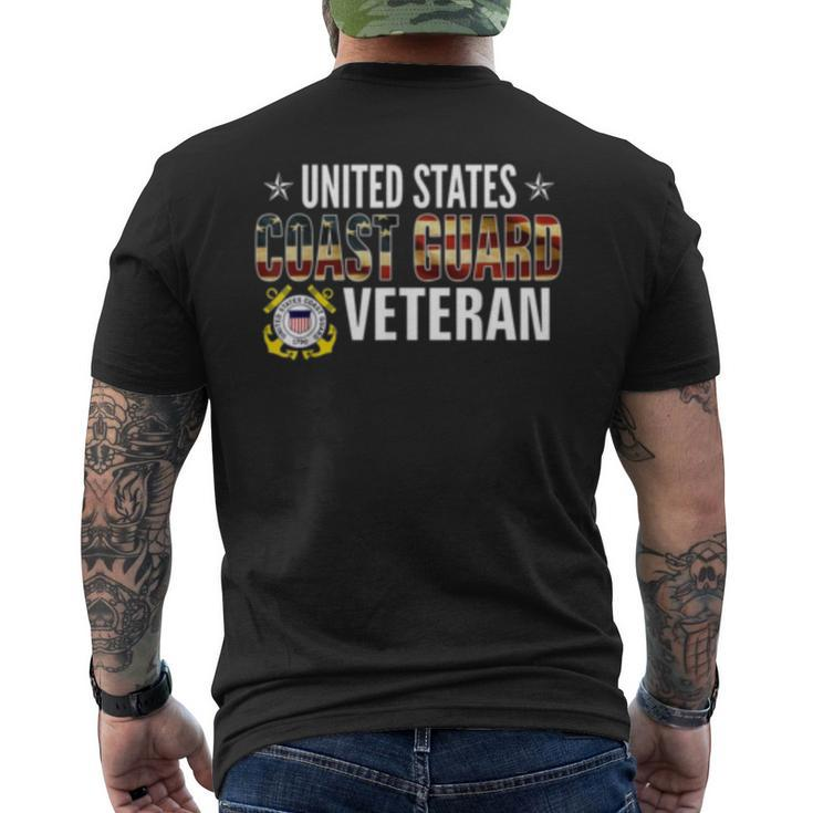 Vintage United States Coast Guard Veteran American Flag Men's Back Print T-shirt