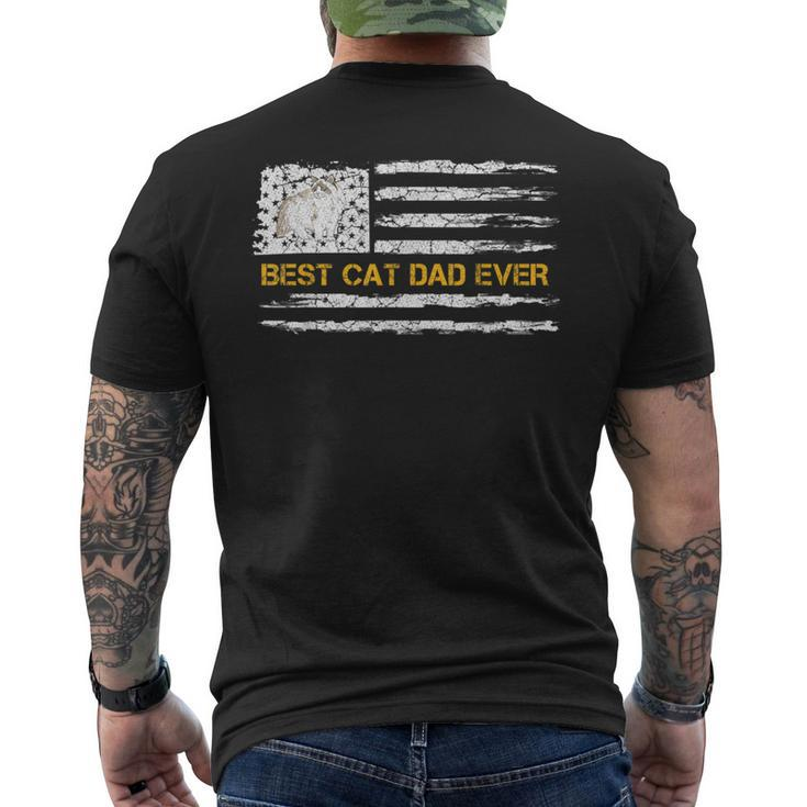 Vintage Usa American Flag Best Ragdoll Dad Ever Kitty Lover Men's T-shirt Back Print