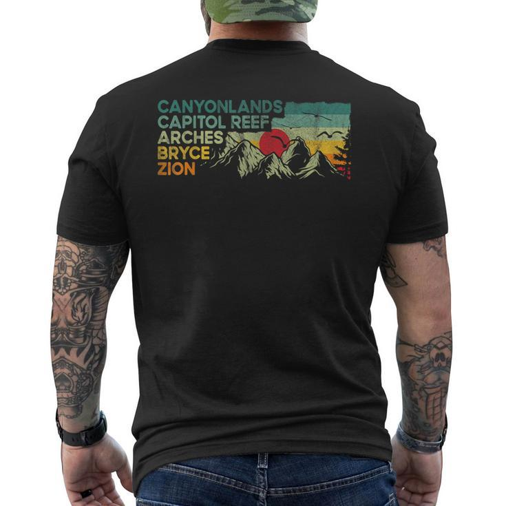Vintage Utah National Parks Moab Utah Mighty Five Souvenir Men's T-shirt Back Print