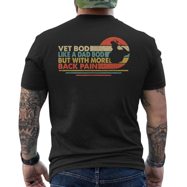 Vintage Vet Bod Like A Dad Bod But With More Back Pain Retro Mens Back Print T-shirt