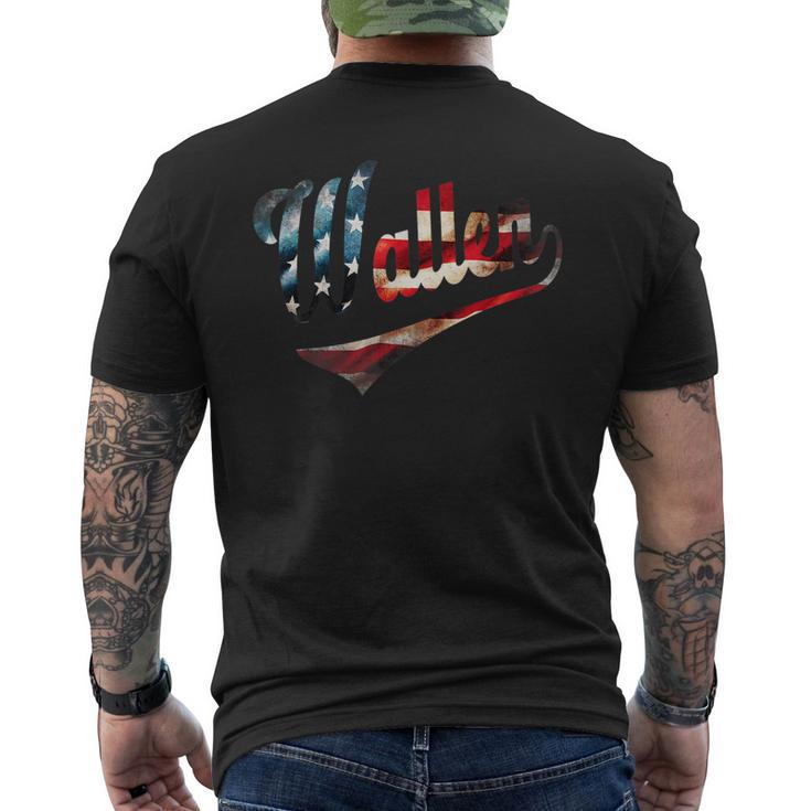Vintage Wallen Last Name American Flag 4Th July Patriotic 4 Men's Back Print T-shirt