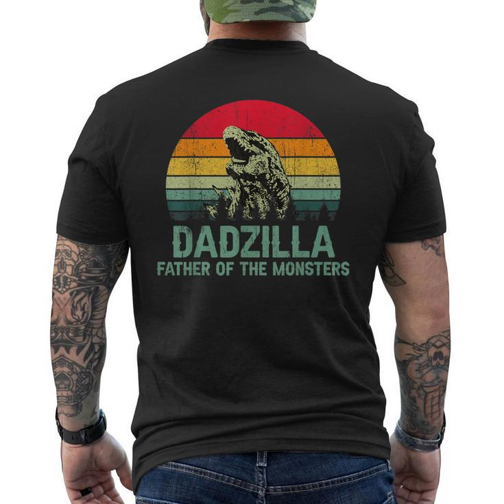 Vintagedadzilla Father Of The Monsters Fathers Day Men's Back Print T-shirt