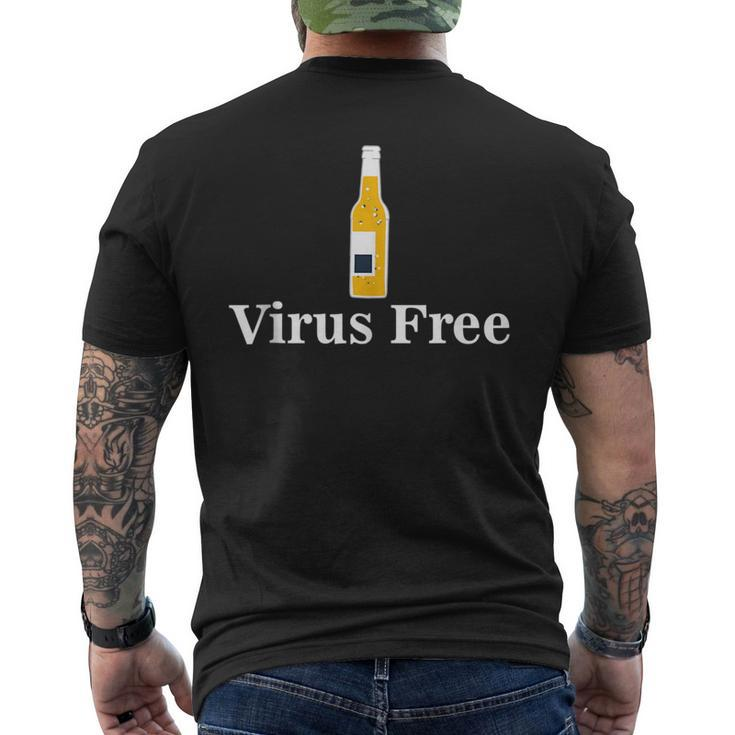 Virus Free With Bottled Alcohol - Pandemic Awareness   Mens Back Print T-shirt