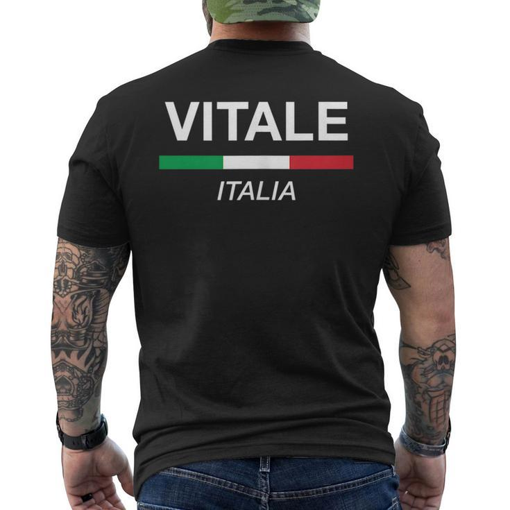 Vitale Italian Name Italy Flag Italia Family Surname  Mens Back Print T-shirt