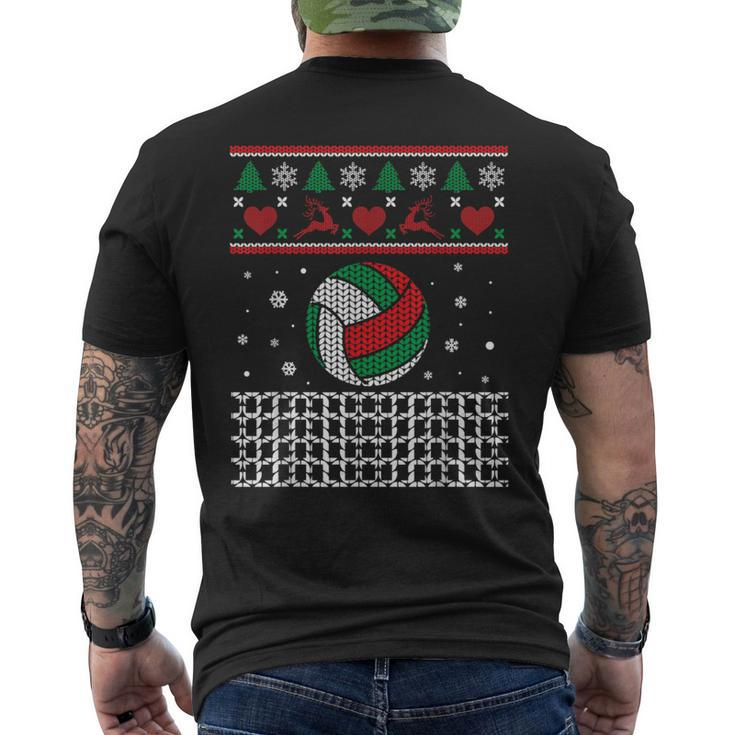 Volleyball Christmas Ugly Sweater For Volleyball Player Men's T-shirt Back Print