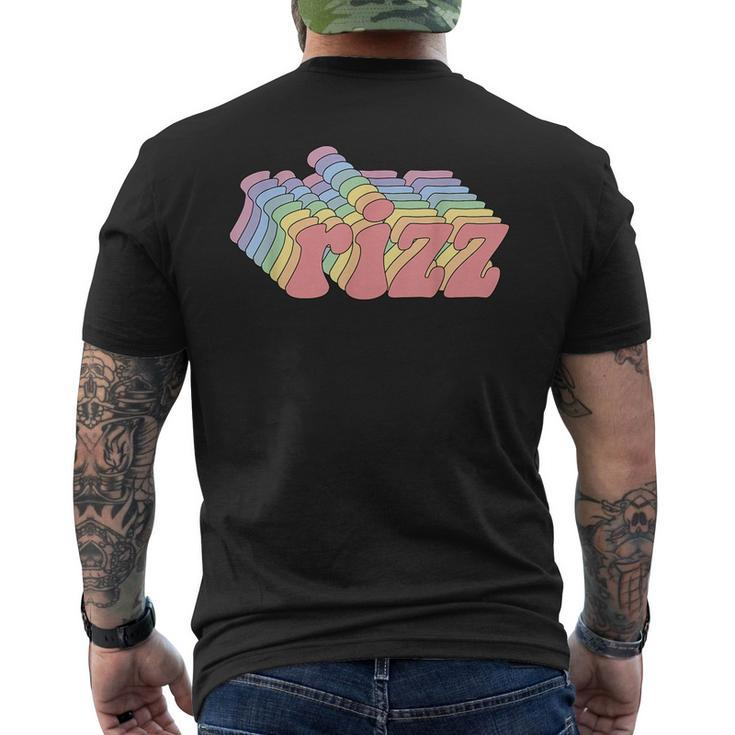 W Rizz Retro Vintage Memes Slang Unspoken Rizz Mens Back Print T-shirt
