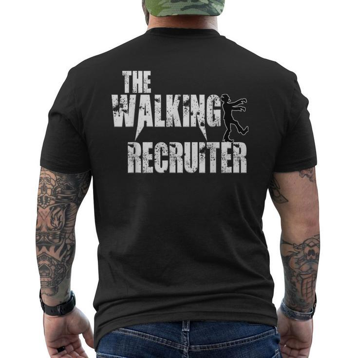 Walking Recruiter Funny Joke Hire Recruit Scary Zombie  Mens Back Print T-shirt