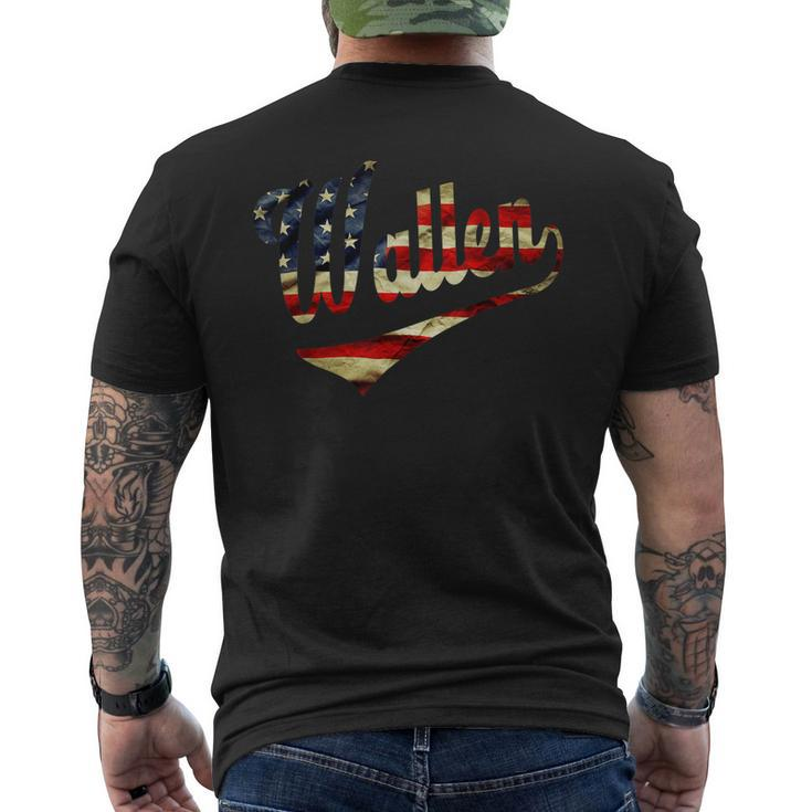 Wallen Last Name American Flag 4Th Of July Patriotic 3 Men's Back Print T-shirt