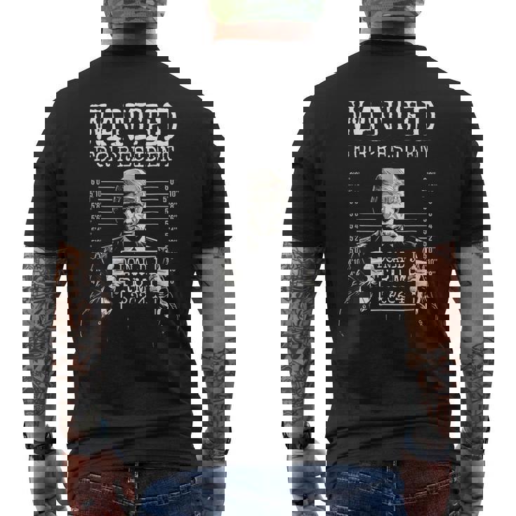 Wanted For President 2024 Donald Trump Men's T-shirt Back Print