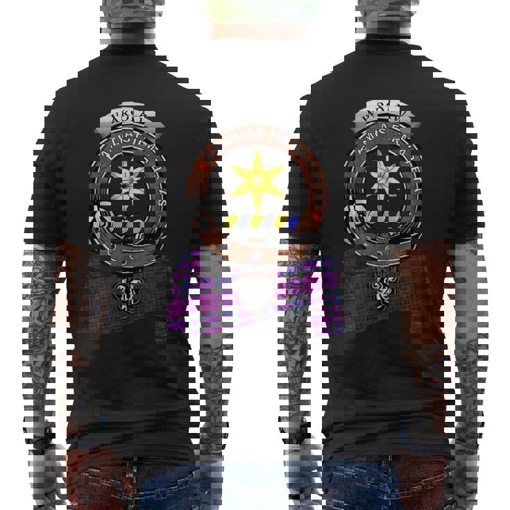Wardlaw Scottish Clan Badge & Tartan Mens Back Print T-shirt Wardlaw Scottish Clan Badge & Tartan Mens Back Print T-shirt