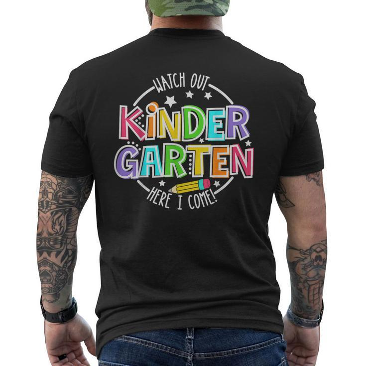 Watch Out Kindergarten Funny Back To School Boys Girls  Mens Back Print T-shirt