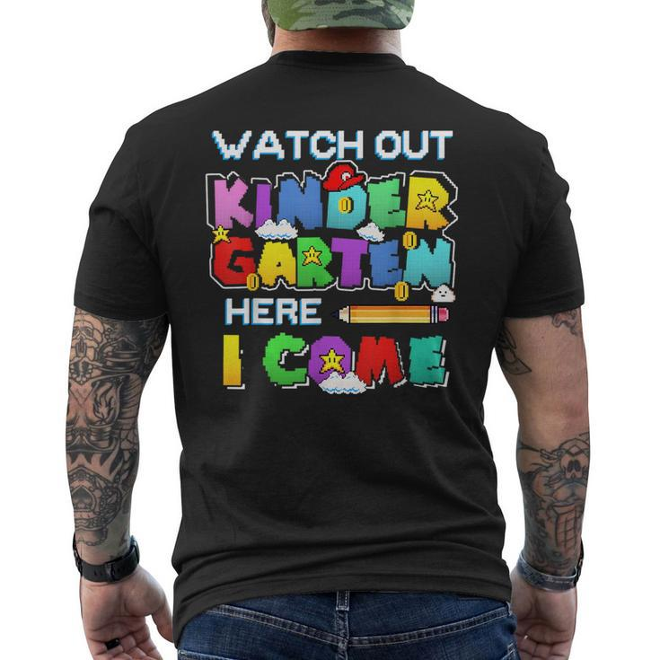 Watch Out Kindergarten Here I Come Back To School Outfits Mens Back Print T-shirt