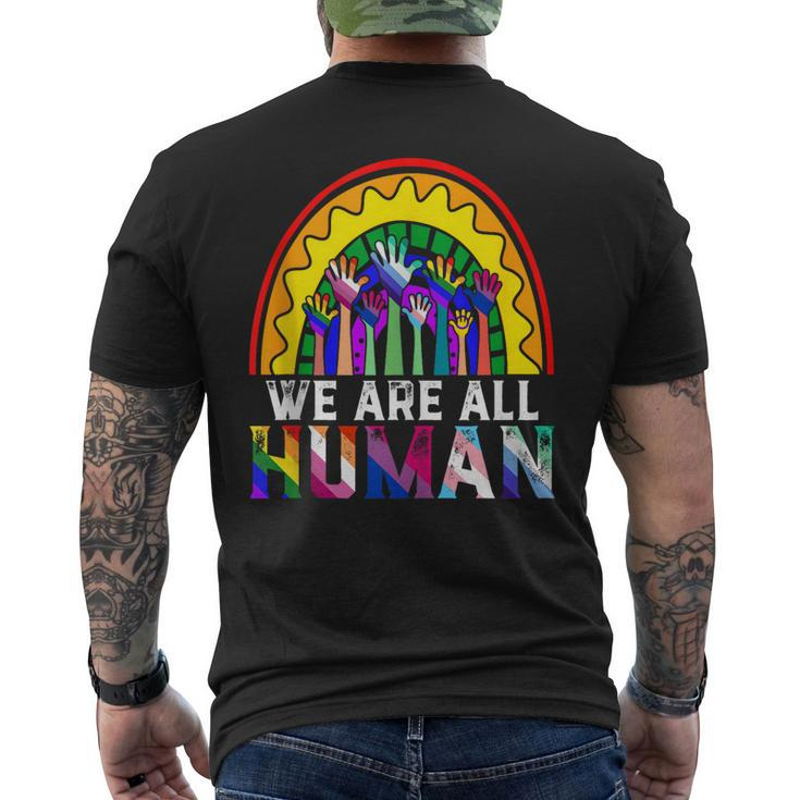 We Are All Human Lgbt Flag Gay Pride Month Transgender Lgbtq  Mens Back Print T-shirt