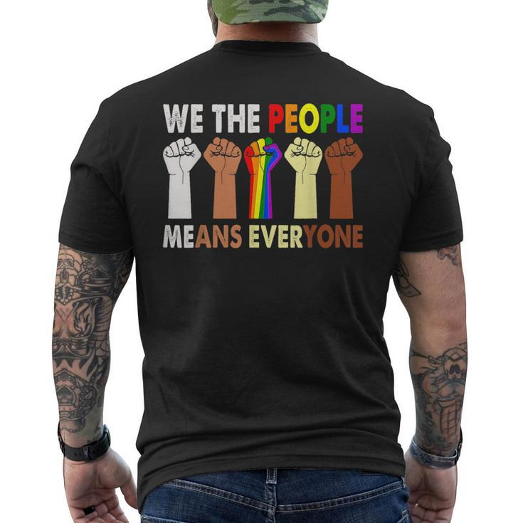 We The People Means Everyone Funny Retro Lgbt Blm Gay Pride  Mens Back Print T-shirt