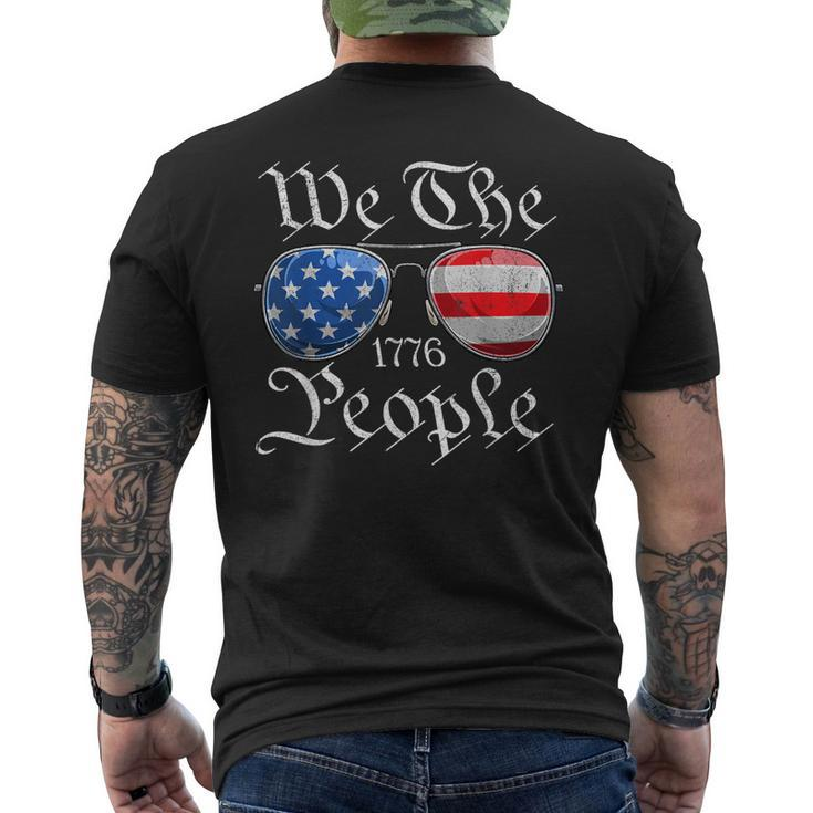 We The People Usa Funny 4Th Of July American Flag Sunglasses  Mens Back Print T-shirt