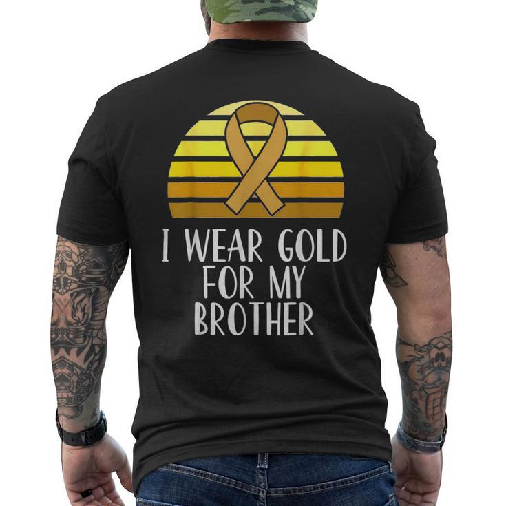 I Wear Gold For My Brother Childhood Cancer Awareness Men's T-shirt Back Print