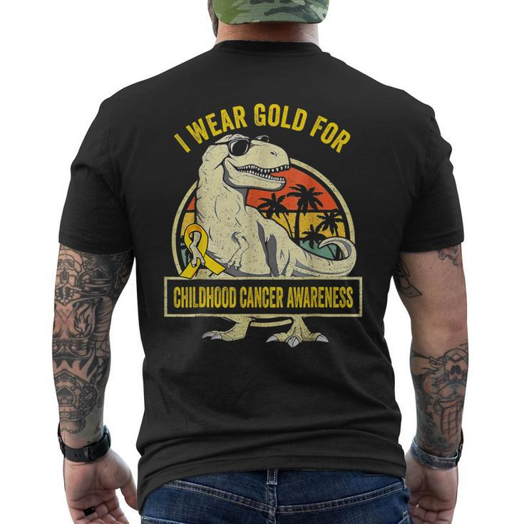I Wear Gold For Childhood Golden Ribbon Cancer Awareness Men's T-shirt Back Print