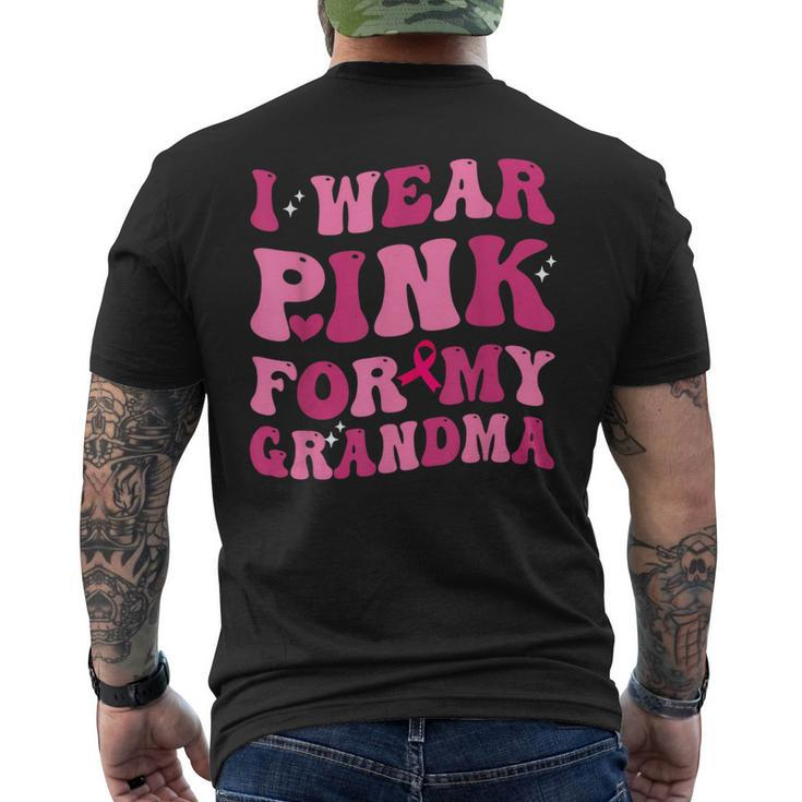 I Wear Pink For My Grandma Support Breast Cancer Awareness Men's T-shirt Back Print