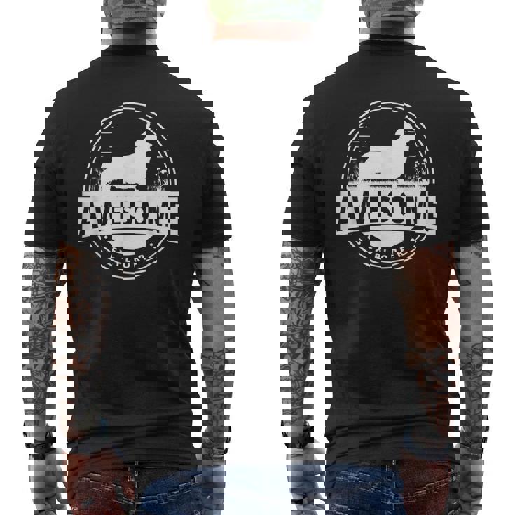 Welsh Corgi Dog Retro Mens Back Print T-shirt