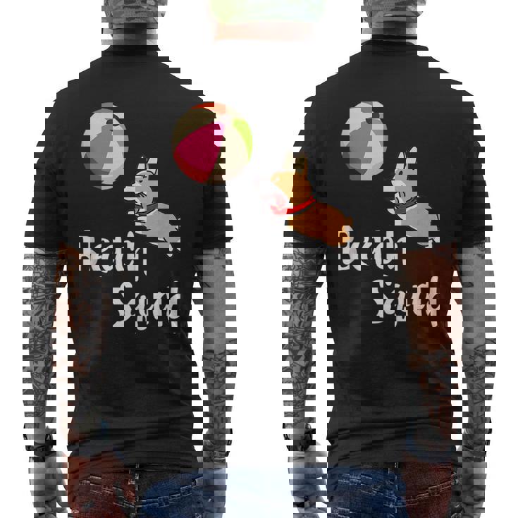 Welsh Corgi Dogs Beach Squad Summer Vacation Gift Outdoors  Mens Back Print T-shirt