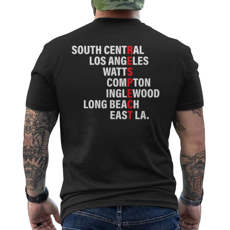 West Side Respect Los Angeles Watts Compton Long Beach Men's T-shirt Back Print