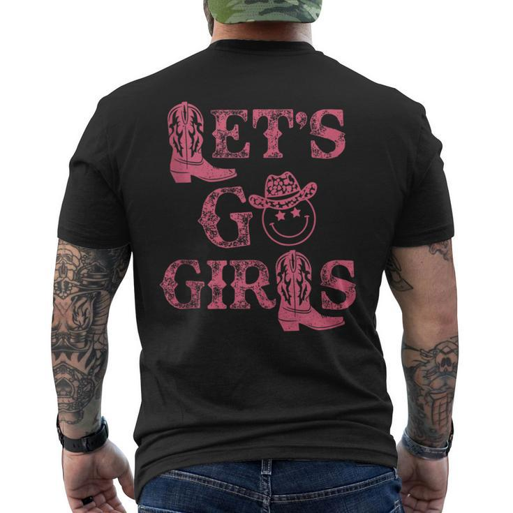 Western Lets Go Girls Bridal Bachelorette Party Matching  Mens Back Print T-shirt