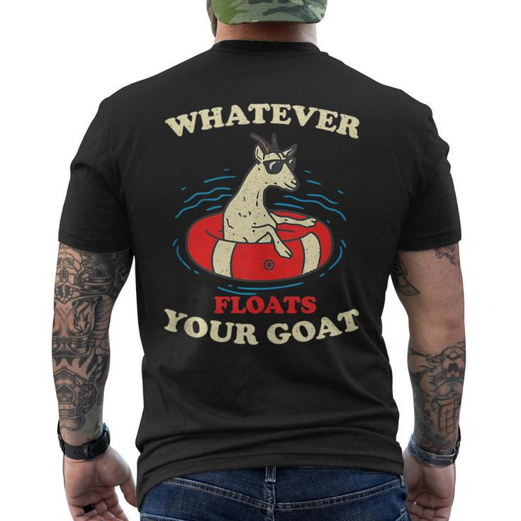 Whatever Floats Your Goat Summer Float Trip River Tubing Mens Back Print  T-shirt - Monsterry CA