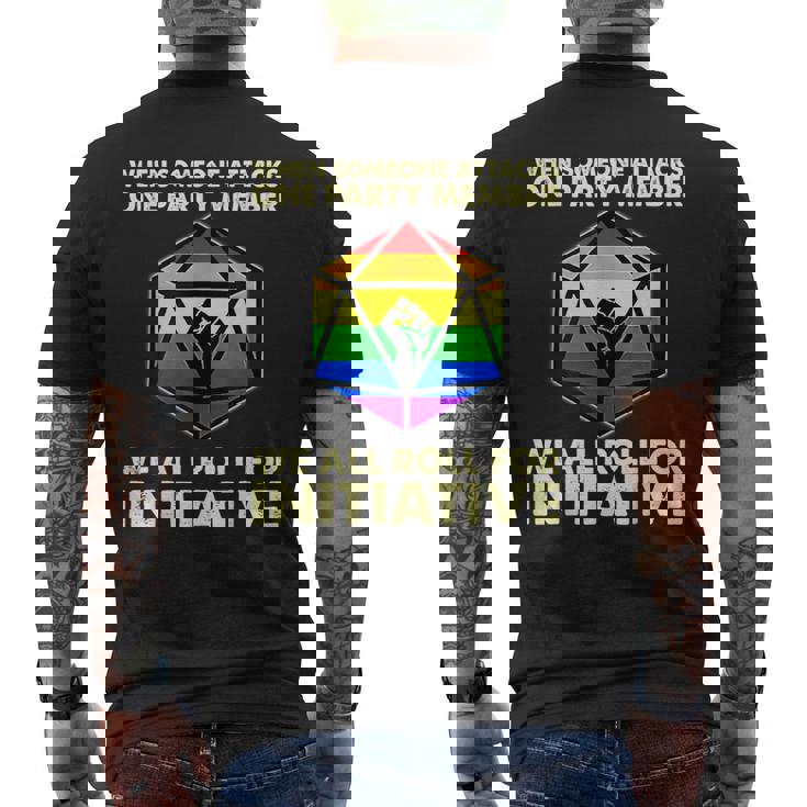 When Someone Attacks One Party Member We Roll For Initiative Men's T-shirt Back Print