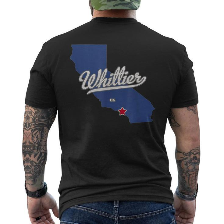 Whittier California Ca Map Men's T-shirt Back Print