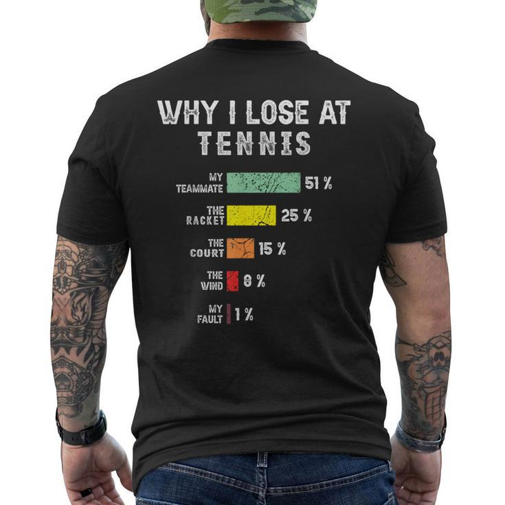 Why I Lose At Tennis Humor Tennis Player For Men's T-shirt Back Print