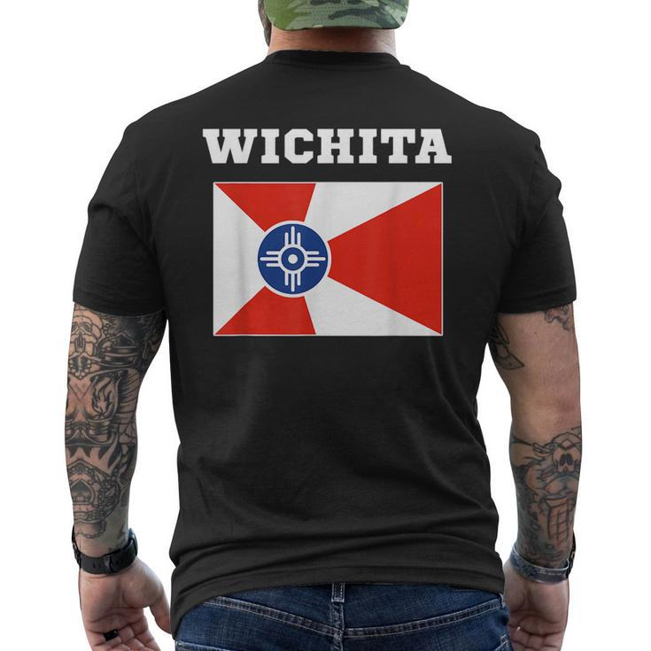 Wichita  Usa  Travel Kansas Flag Gift American  Mens Back Print T-shirt
