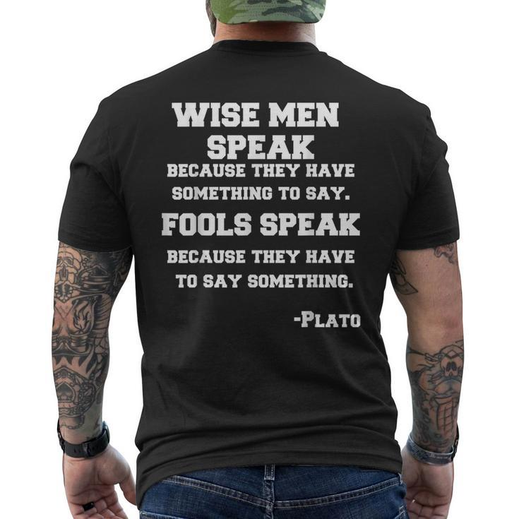 Wise Speak Plato Quote Men's T-shirt Back Print
