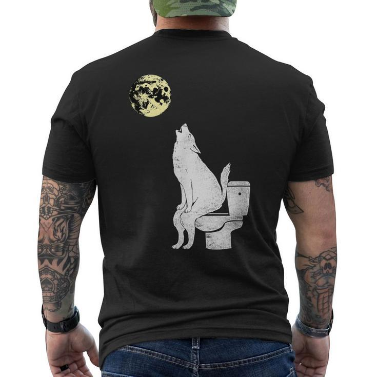 Wolf On The Toilet Men's T-shirt Back Print