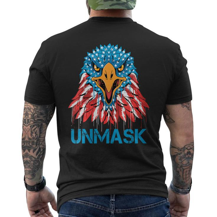 Womens Unmask Usa 4Th Of July Eagle American No More Mask 4 Of July  Mens Back Print T-shirt