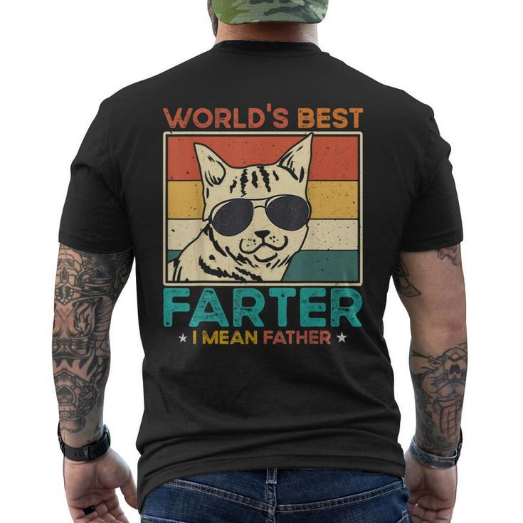 Worlds Best Farter I Mean Father Funny Best Cat Dad Ever Mens Back Print T-shirt